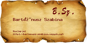 Bartánusz Szabina névjegykártya